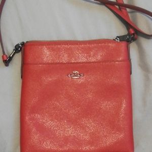 COACH red leather crossbody